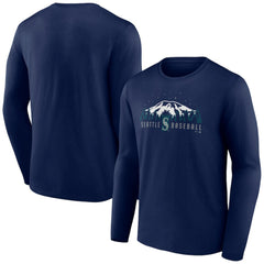 Seattle Mariners Mountains Long Sleeve T-Shirt Navy