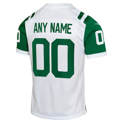 New York Jets Youth Classic Alternate Custom Replica Jersey - White
