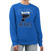 St. Louis Blues G-III 4Her by Carl Banks Women's Team Logo Tri-Blend Fleece Pullover Sweatshirt Blue