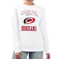 Carolina Hurricanes G-III 4Her by Carl Banks Women's Team Logo Tri-Blend Fleece Pullover Sweatshirt White