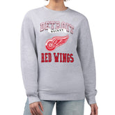 Detroit Red Wings G-III 4Her by Carl Banks Women's Team Logo Tri-Blend Fleece Pullover Sweatshirt Heather Gray