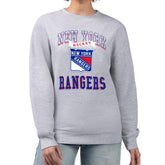 New York Rangers G-III 4Her by Carl Banks Women's Team Logo Tri-Blend Fleece Pullover Sweatshirt Heather Gray