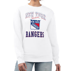 New York Rangers G-III 4Her by Carl Banks Women's Team Logo Tri-Blend Fleece Pullover Sweatshirt White