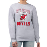 New Jersey Devils G-III 4Her by Carl Banks Women's Team Logo Tri-Blend Fleece Pullover Sweatshirt Heather Gray