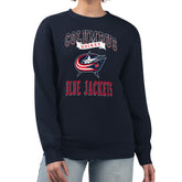 Columbus Blue Jackets G-III 4Her by Carl Banks Women's Team Logo Tri-Blend Fleece Pullover Sweatshirt Navy