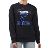 St. Louis Blues G-III 4Her by Carl Banks Women's Team Logo Tri-Blend Fleece Pullover Sweatshirt Black