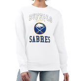 Buffalo Sabres G-III 4Her by Carl Banks Women's Team Logo Tri-Blend Fleece Pullover Sweatshirt White