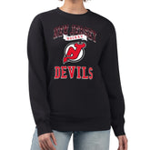 New Jersey Devils G-III 4Her by Carl Banks Women's Team Logo Tri-Blend Fleece Pullover Sweatshirt Black