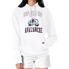 Colorado Avalanche G-III 4Her by Carl Banks Women's Team Logo Tri-Blend Fleece Pullover Hoodie White