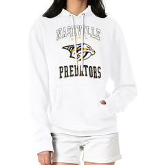 Nashville Predators G-III 4Her by Carl Banks Women's Team Logo Tri-Blend Fleece Pullover Hoodie White