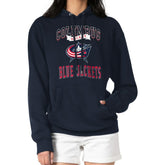 Columbus Blue Jackets G-III 4Her by Carl Banks Women's Team Logo Tri-Blend Fleece Pullover Hoodie Navy