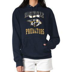 Nashville Predators G-III 4Her by Carl Banks Women's Team Logo Tri-Blend Fleece Pullover Hoodie Navy