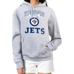 Winnipeg Jets G-III 4Her by Carl Banks Women's Team Logo Tri-Blend Fleece Pullover Hoodie Heather Gray