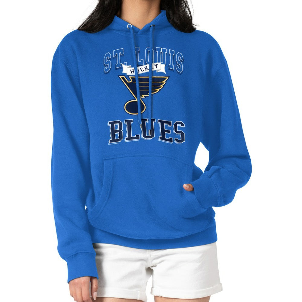 St. Louis Blues G-III 4Her by Carl Banks Women's Team Logo Tri-Blend Fleece Pullover Hoodie Blue