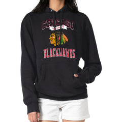 Chicago Blackhawks G-III 4Her by Carl Banks Women's Team Logo Tri-Blend Fleece Pullover Hoodie Black