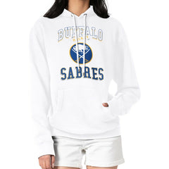 Buffalo Sabres G-III 4Her by Carl Banks Women's Team Logo Tri-Blend Fleece Pullover Hoodie White