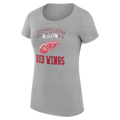 Detroit Red Wings G-III 4Her by Carl Banks Women's Super-Slim Fit Lightweight Team Logo Graphic T-Shirt Heather Gray