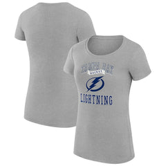 Tampa Bay Lightning G-III 4Her by Carl Banks Women's Super-Slim Fit Lightweight Team Logo Graphic T-Shirt Heather Gray