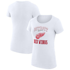 Detroit Red Wings G-III 4Her by Carl Banks Women's Super-Slim Fit Lightweight Team Logo Graphic T-Shirt White