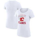 Calgary Flames G-III 4Her by Carl Banks Women's Super-Slim Fit Lightweight Team Logo Graphic T-Shirt White