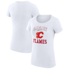 Calgary Flames G-III 4Her by Carl Banks Women's Super-Slim Fit Lightweight Team Logo Graphic T-Shirt White