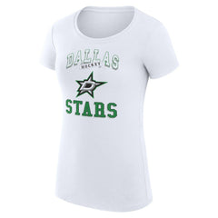 Dallas Stars G-III 4Her by Carl Banks Women's Super-Slim Fit Lightweight Team Logo Graphic T-Shirt White