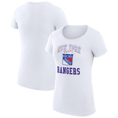 New York Rangers G-III 4Her by Carl Banks Women's Super-Slim Fit Lightweight Team Logo Graphic T-Shirt White