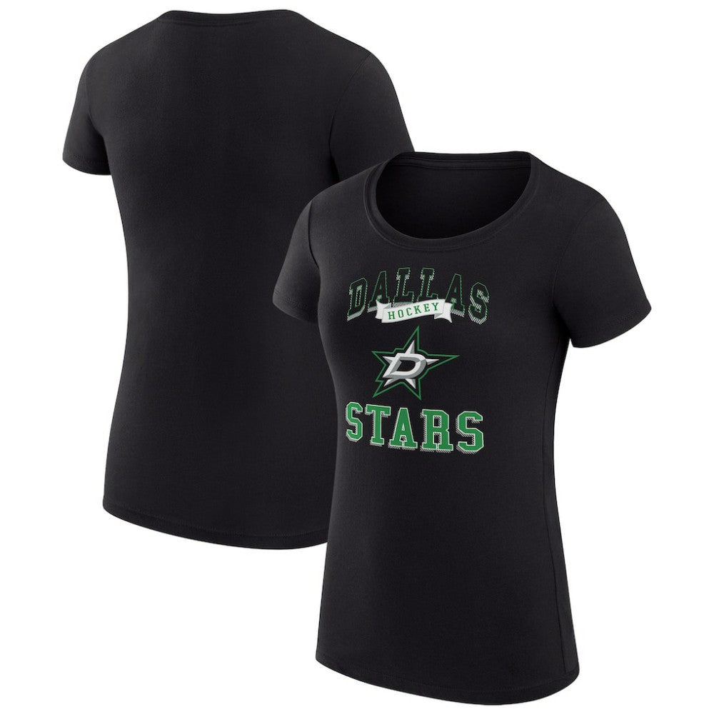 Dallas Stars G-III 4Her by Carl Banks Women's Super-Slim Fit Lightweight Team Logo Graphic T-Shirt Black