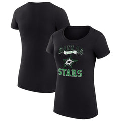 Dallas Stars G-III 4Her by Carl Banks Women's Super-Slim Fit Lightweight Team Logo Graphic T-Shirt Black