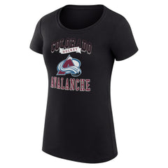 Colorado Avalanche G-III 4Her by Carl Banks Women's Super-Slim Fit Lightweight Team Logo Graphic T-Shirt Black
