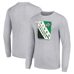 Dallas Stars Starter Shield Long Sleeve Graphic T-Shirt Heather Gray