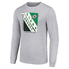 Dallas Stars Starter Shield Long Sleeve Graphic T-Shirt Heather Gray