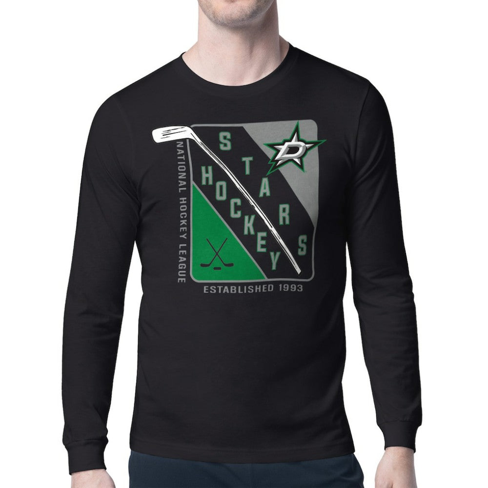 Dallas Stars Starter Shield Long Sleeve Graphic T-Shirt Black