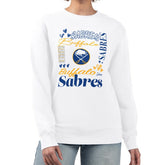 Buffalo Sabres G-III 4Her by Carl Banks Women's Collage Graphic Fleece Long Sleeve Pullover Sweatshirt White