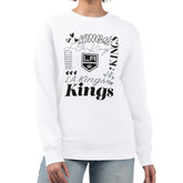 Los Angeles Kings G-III 4Her by Carl Banks Women's Collage Graphic Fleece Long Sleeve Pullover Sweatshirt White