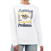 Nashville Predators G-III 4Her by Carl Banks Women's Collage Graphic Fleece Long Sleeve Pullover Sweatshirt White