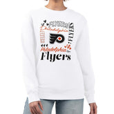 Philadelphia Flyers G-III 4Her by Carl Banks Women's Collage Graphic Fleece Long Sleeve Pullover Sweatshirt White