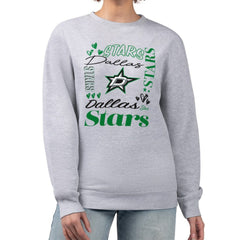 Dallas Stars G-III 4Her by Carl Banks Women's Collage Graphic Fleece Long Sleeve Pullover Sweatshirt Heather Gray
