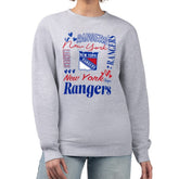 New York Rangers G-III 4Her by Carl Banks Women's Collage Graphic Fleece Long Sleeve Pullover Sweatshirt Heather Gray