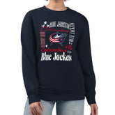 Columbus Blue Jackets G-III 4Her by Carl Banks Women's Collage Graphic Fleece Long Sleeve Pullover Sweatshirt Navy