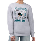 San Jose Sharks G-III 4Her by Carl Banks Women's Collage Graphic Fleece Long Sleeve Pullover Sweatshirt Heather Gray