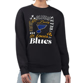 St. Louis Blues G-III 4Her by Carl Banks Women's Collage Graphic Fleece Long Sleeve Pullover Sweatshirt Black