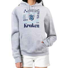 Seattle Kraken G-III 4Her by Carl Banks Women's Collage Team Graphic Tri-Blend Fleece Pullover Hoodie Heather Gray