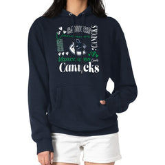 Vancouver Canucks G-III 4Her by Carl Banks Women's Collage Team Graphic Tri-Blend Fleece Pullover Hoodie Navy
