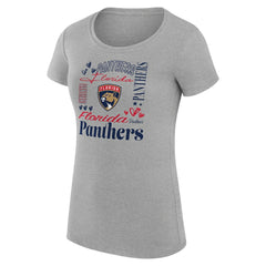 Florida Panthers G-III 4Her by Carl Banks Women's Super-Slim Fit Lightweight Collage Team Graphic T-Shirt Heather Gray