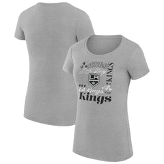 Los Angeles Kings G-III 4Her by Carl Banks Women's Super-Slim Fit Lightweight Collage Team Graphic T-Shirt Heather Gray