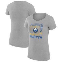 Buffalo Sabres G-III 4Her by Carl Banks Women's Super-Slim Fit Lightweight Collage Team Graphic T-Shirt Heather Gray