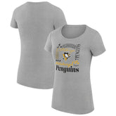 Pittsburgh Penguins G-III 4Her by Carl Banks Women's Super-Slim Fit Lightweight Collage Team Graphic T-Shirt Heather Gray