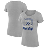 Tampa Bay Lightning G-III 4Her by Carl Banks Women's Super-Slim Fit Lightweight Collage Team Graphic T-Shirt Heather Gray