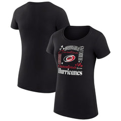 Carolina Hurricanes G-III 4Her by Carl Banks Women's Super-Slim Fit Lightweight Collage Team Graphic T-Shirt Black